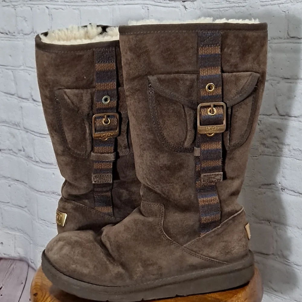 UGG Brown Retro Cargo Suede Boot